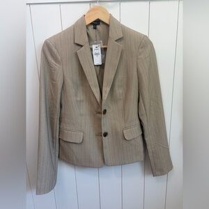 Express Beige Pinstripe Tailored Blazer Jacket